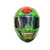 Green smiley joker custom handmade motocycle helmet