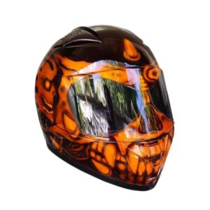brown and black ghost custom handmade motorcycle helmet right side