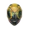 Yellow ghost style custom handmade motorcycle helmet