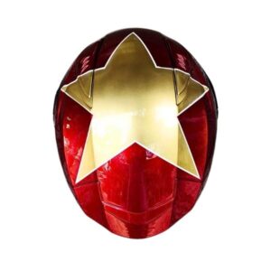 Captain America hero style custom handmade motorcycle helmet top side