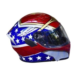 Captain America custom handmade motorcycle helmet right side