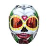 Roses-sugar skull-custom-motorcycle-helmet front