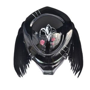 ultraman predator style custom handmde motorcycle helmet top side