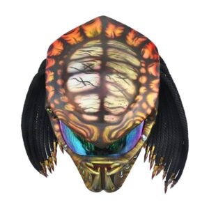 alien predator style custom handmade motorcycle helmet top side