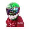 green ninja with oakley glasses smiley style handmade custom motorcycle helmet