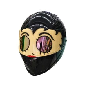betty boop style custom handmade motorcycle helmet left side