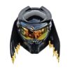 all solid black with golden tips custom handmade motorcycle helmet