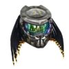 grey with golden tips predator style custom handmade motorcycle helmet