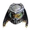 grey with golden tips symbols predator style custom handmade motorcycle helmet