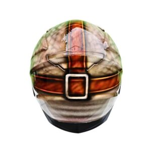 hannibal style custom handmade motocycle helmet back side