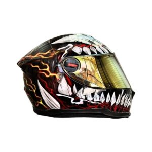 shark style custom handmade motorcycle helmet right side