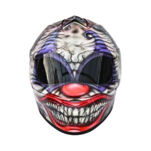 purple ghost joker style custom handmade motorcycle helmet