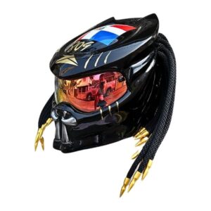 national flag predator style custom handmade motorcycle helmet left side
