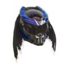 navy blue and black predator style custom handmade motorcycle helmet