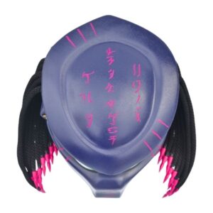purple predator style custom handmde motorcycle helmet top side