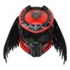 red predator with skull style custom handmade motorcycle helmet
