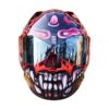 red ghost skull custom handmade motorcycle helmet