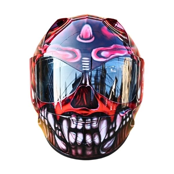 1_Red-super-ghost-handmade-helmet x red ghost skull custom handmade motorcycle helmet
