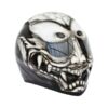 black kabuki style custom handmade motorcycle helmet
