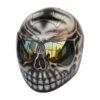 Black and white skull style custom handmade motorcycle helmet