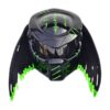 solid black with green tips predator style custom handmade motorcycle helmet