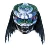 black and white super ghost predator style custom handmade motorcycle helmet