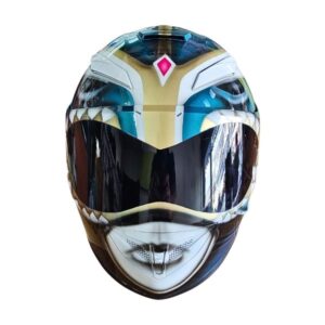 blue wonder woman custom handmade motorcycle helmet