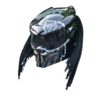 black and white symbols ghost on top predator style custom handmade motorcycle helmet