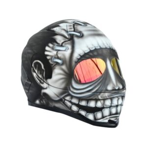 funny man custom handmade motorcycle helmet right side