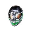 green and black venom custom handmade motorcycle helmet