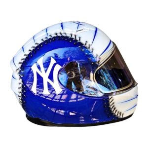newyork baseball style custom handmade motorcycle helmet right side