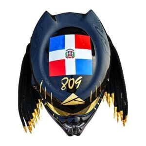 national flag predator style custom handmade motorcycle helmet top side