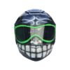black smiley with green oakley grasses custom handmade motorcycle helmet