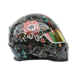 cat style custom handmade motorcycle helmet right side