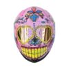 pinky sugar skull with teeth style custom handmade motorcycle helmet