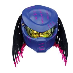 purple predator style custom handmde motorcycle helmet