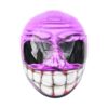 purple smiley style handmade custom motorcycle helmet