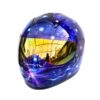 purple star custom handmade motocycle helmet