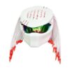 all white with red tips predator style custom handmade motorcycle helmet