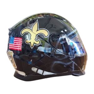 saints amecican football style custom handmade motorcycle helmet right side