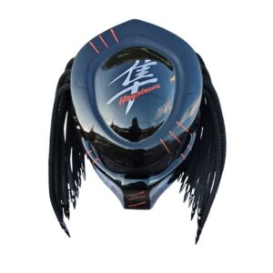 hayabusa predator style custom handmade motorcycle helmet top side