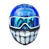 blue cool smiley with oakley glasses custom handmade motorcycle helmet