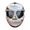 Black and white stripe skull teeth style handmade custom motorcycle helmet