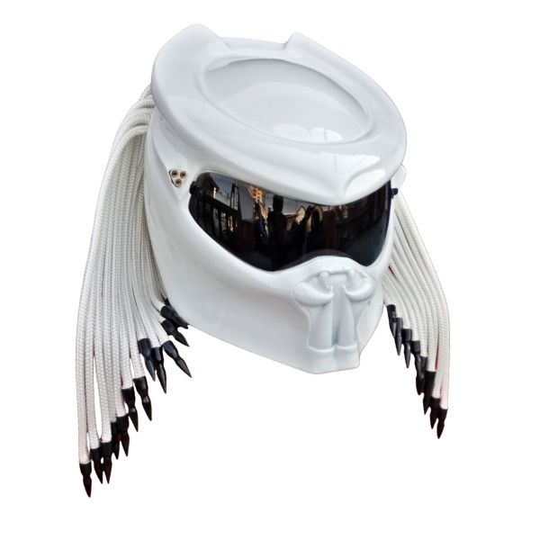 2_White-predator-helmet c all white with black tips predator custom handmade motorcycle helmet