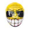 yellow smiley style handmade custom motorcycle helmet