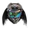 blue eye predator style custom handmade motorcycle helmet