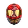 red ghost with teeth style custom handmade motorcycle helmet