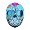 blue flower with cat custom handmade motorcycle helmet
