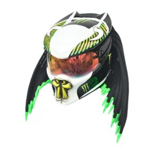 monster energy predator style custom handmade motorcycle helmet left side