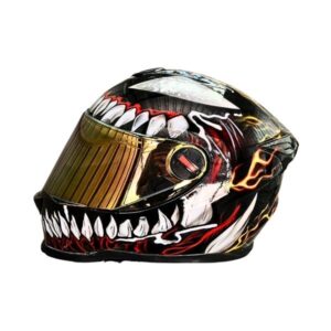 shark style custom handmade motorcycle helmet left side